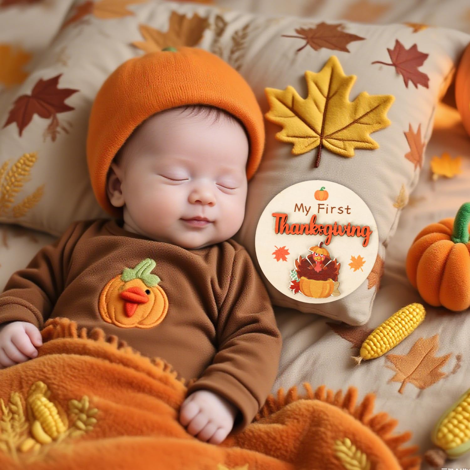 Deorfuy Christmas double-sided signs celebrate festive milestones in adorable baby photos.
