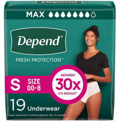 Depend Fresh Protection underwear front view in blush offers all-day protection.