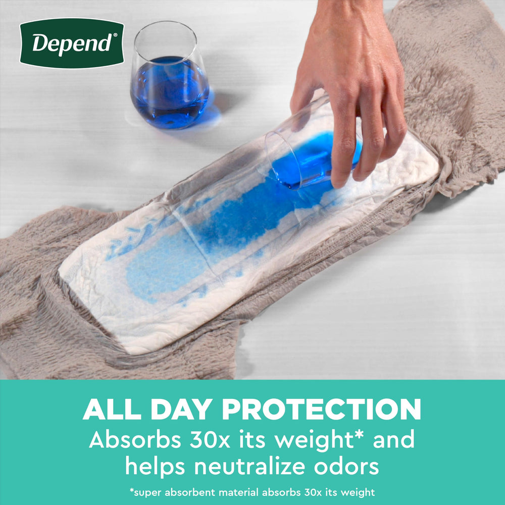 Depend Fresh Protection wicks wetness to keep you dry throughout the day