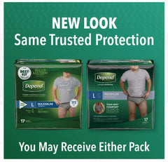 Depend Men Fit-Flex Max XL side profile showing underwear-like silhouette