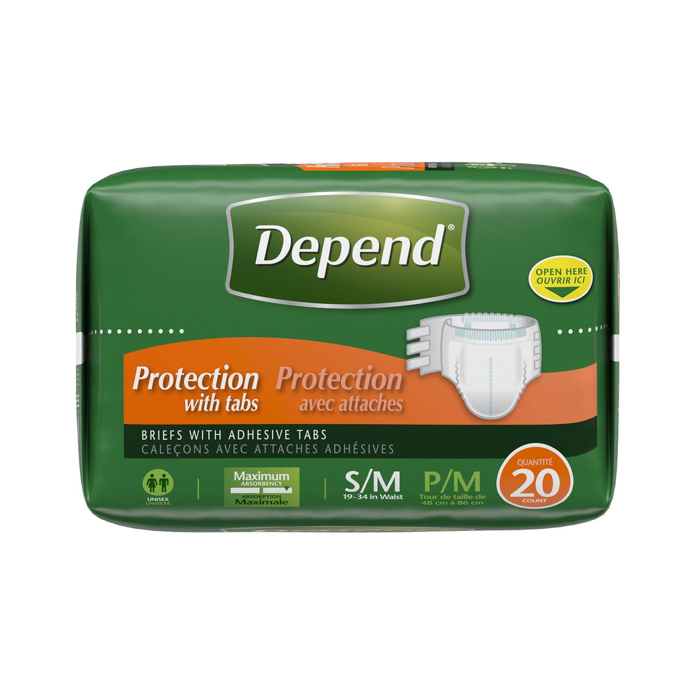 Tab closure detail on Depend Protection with Tabs for secure fit.
