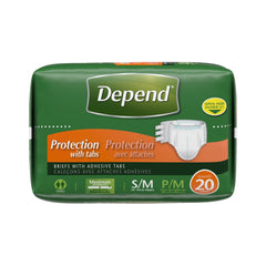Tab closure detail on Depend Protection with Tabs for secure fit.