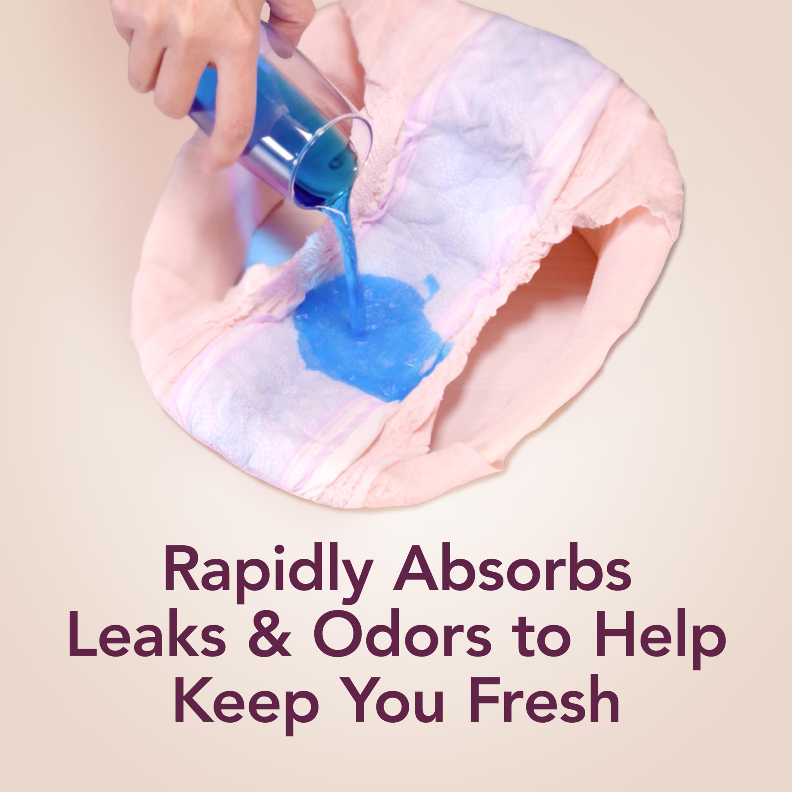 Depend Silhouette leg elastics help prevent leaks with a secure fit.