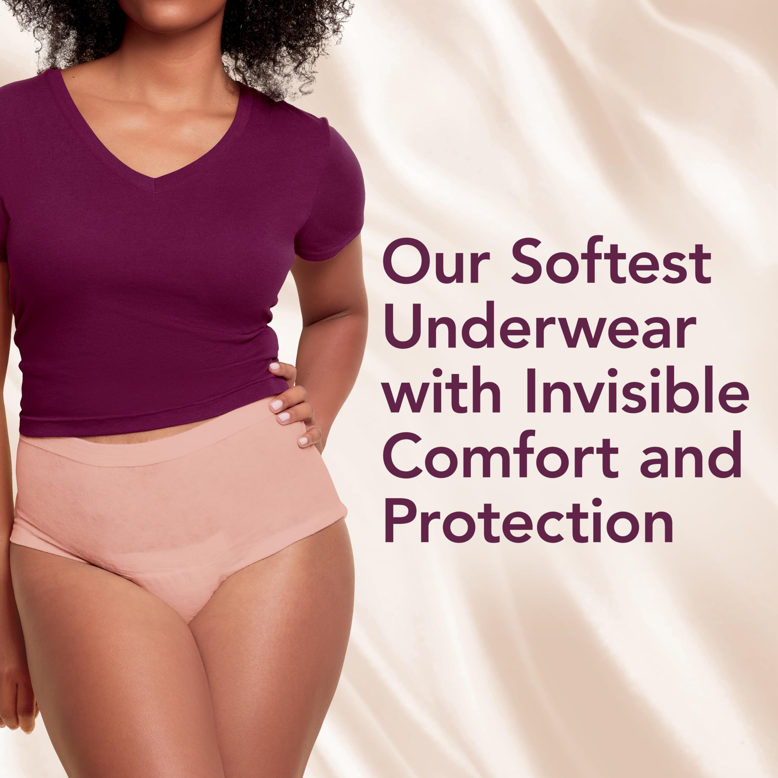 Depend Silhouette quick-absorb core locks in leaks for confidence.