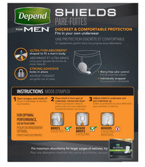 Depends Men Shields discreet packaging keeps protection ready for on-the-go use.