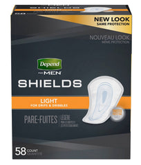 Depends Men Shields ultra-thin absorbent pad fits comfortably under underwear.