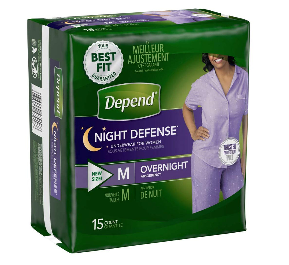 Depends Women beige discreet wear under clothing for quiet protection.