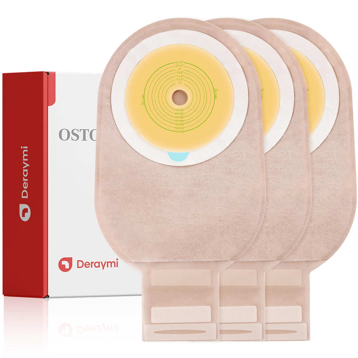 DERAYMI colostomy bags with closure for secure drainage and discreet wear