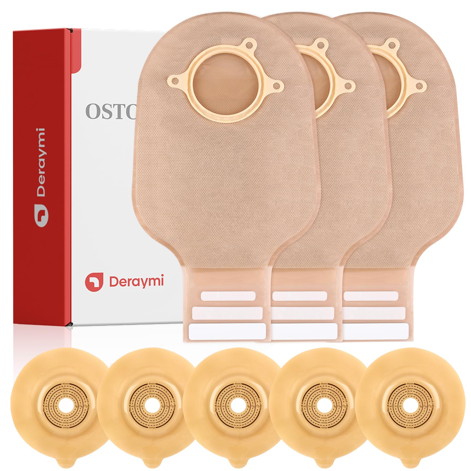 DERAYMI 30pcs colostomy bags convex set for secure wear on uneven stomas