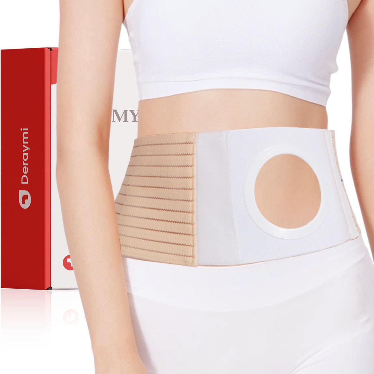 DERAYMI colostomy belt with 360° hug provides secure stoma bag support.
