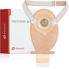 DERAYMI convex ostomy bag with belt for secure wear during daily activities.