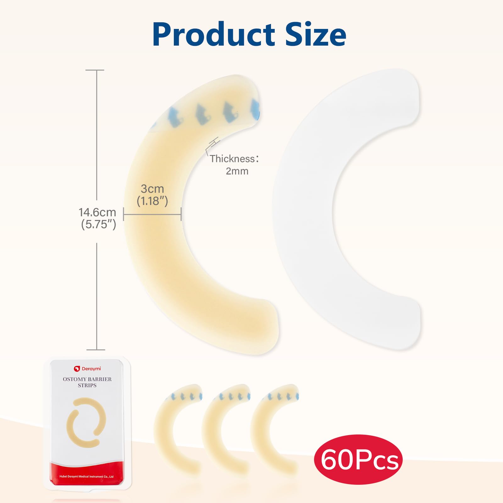 DERAYMI elastic barrier strip adapts to body contours to reduce leakage risk.