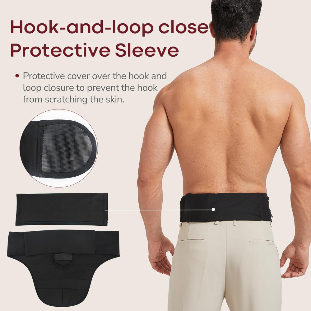 DERAYMI ostomy belt during swimming demonstrates secure coverage
