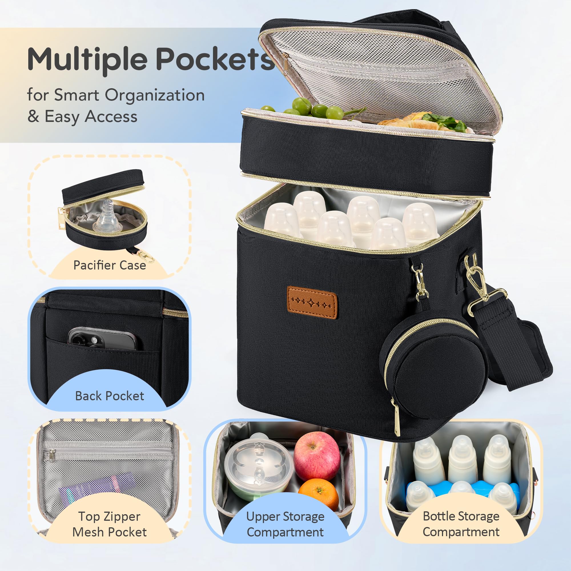 DerBiedersinn cooler includes ice pack for extended cooling time
