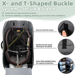 DerBiedersinn padded backpack straps enable hands-free airport navigation