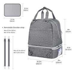 Derjunstar bag interior organized with compartments for pump, tubing, and bottles.