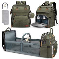 DERJUNSTAR diaper bag backpack with thick padded straps for all-day comfort.