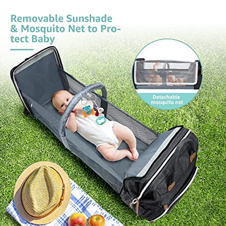 DERJUNSTAR diaper bag backpack waterproof fabric resists daily wear for long trips.
