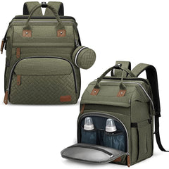 DERJUNSTAR backpack is waterproof and includes a USB port for device charging.