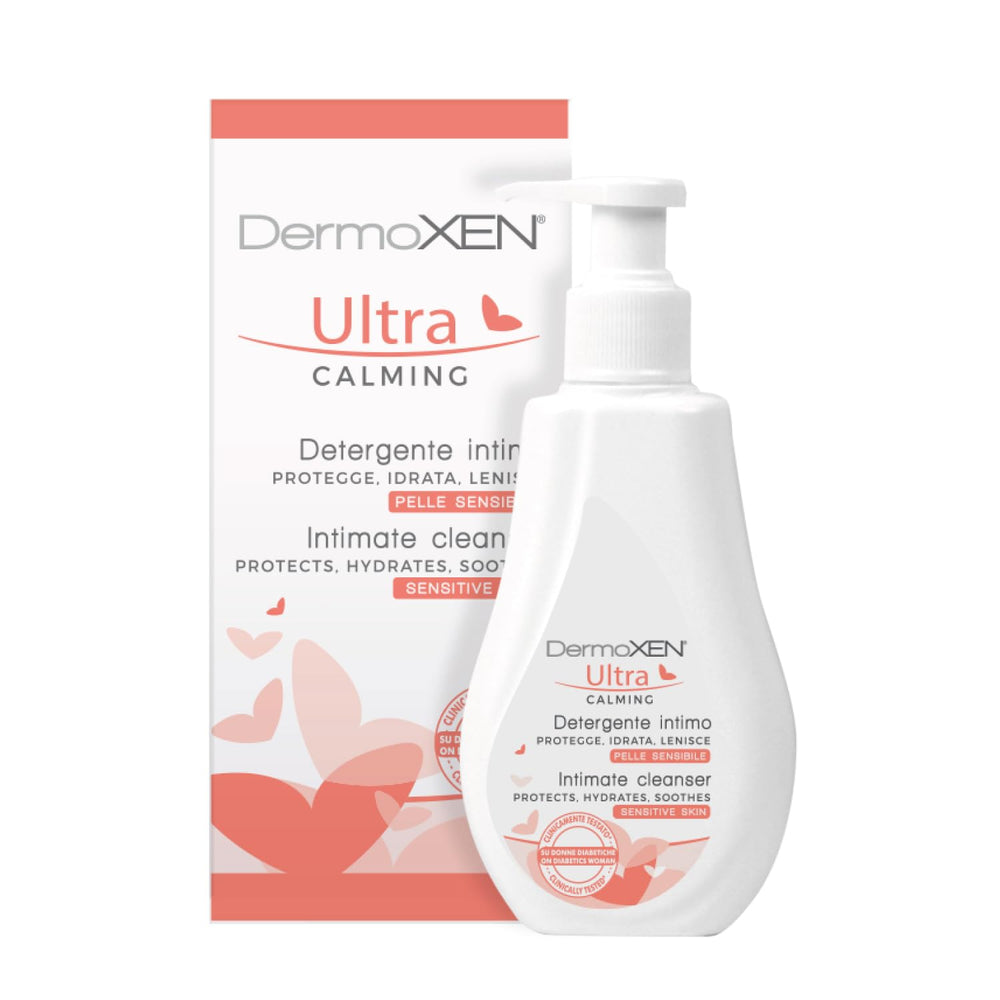 DERMOXEN UltraCalming wash bottle for gentle daily intimate care.