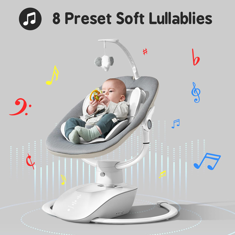 Derson baby swing with adjustable backrest positions for personalized comfort.