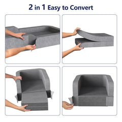 Derson Toddler Travel Bed in sofa mode, cozy reading seat