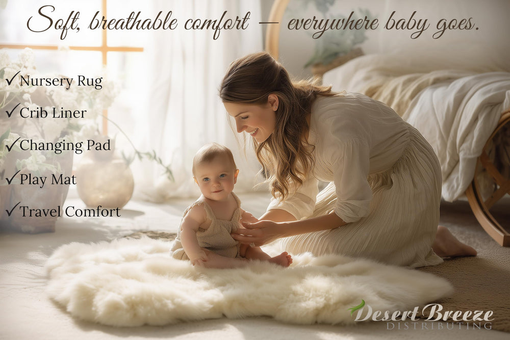 Desert Breeze Soft lambswool texture ideal for nursery floors and strollers