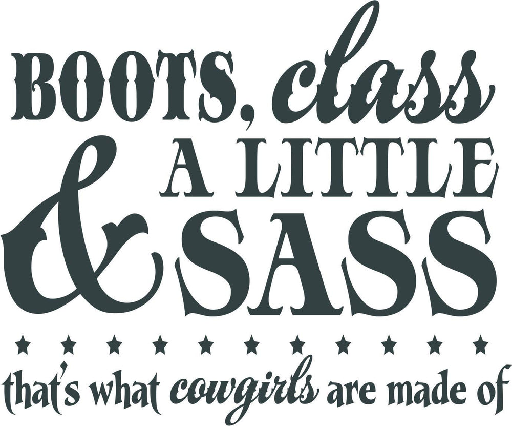 Design With Vinyl country girl boots decal adds playful nursery charm.
