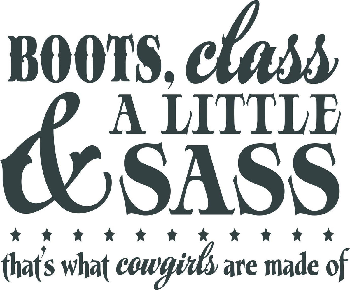Design With Vinyl country girl boots decal adds playful nursery charm.