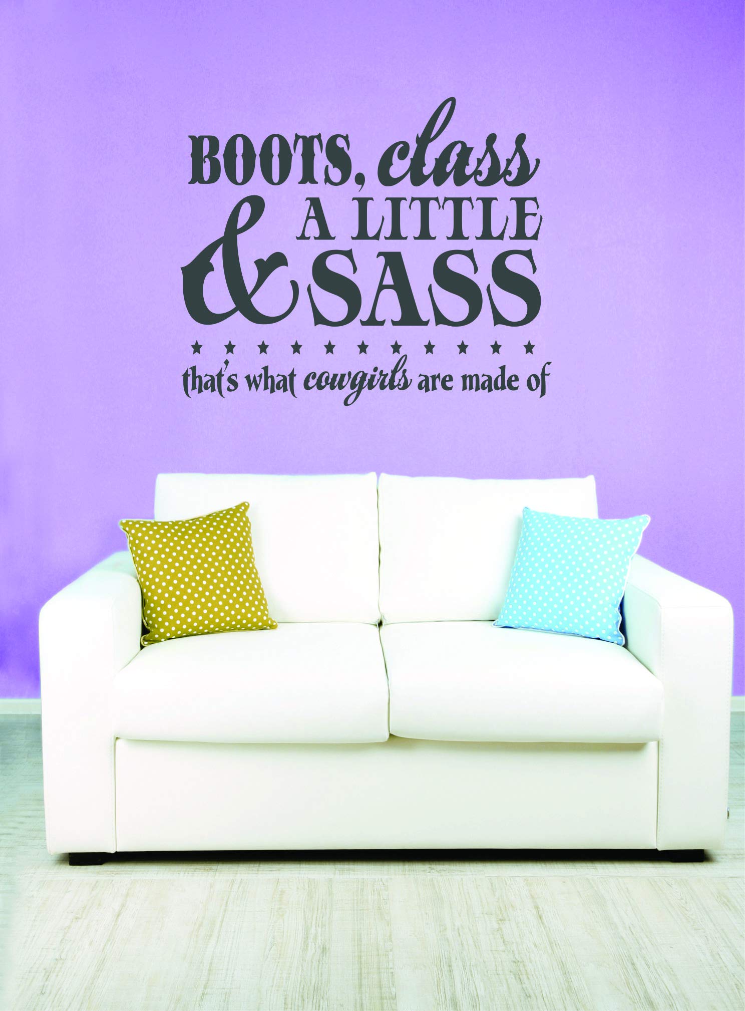 Design With Vinyl matte finish decal blends with existing decor.