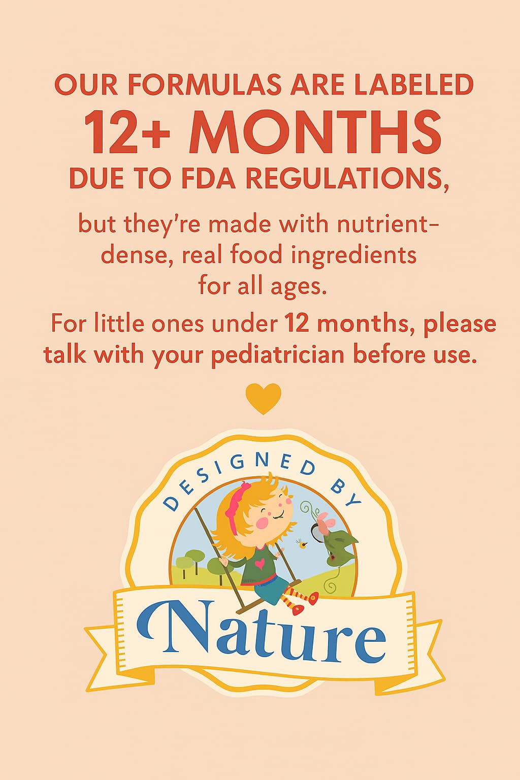 Designed by Nature Goat Milk Formula USA-made mark signaling local quality.