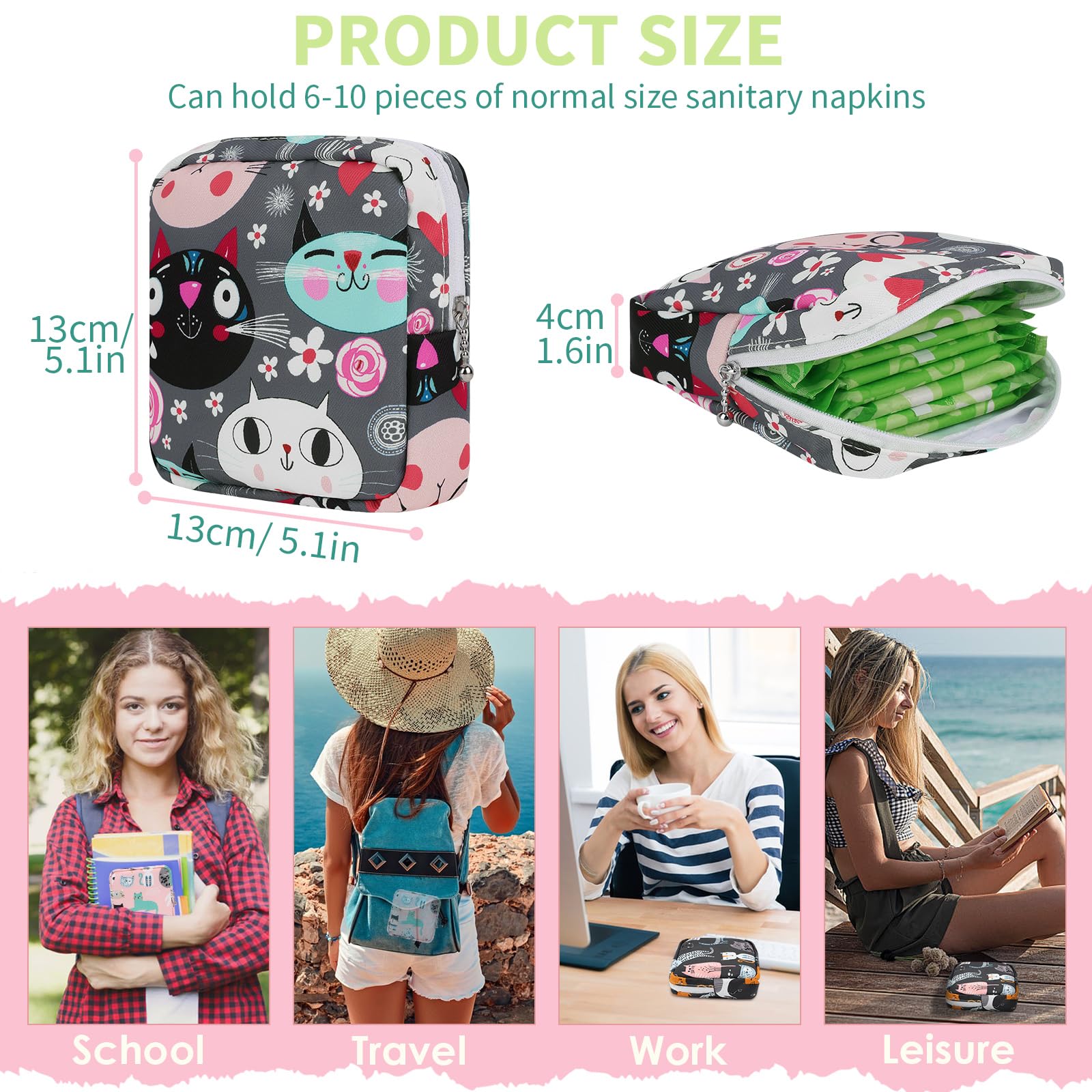 Desing Wish Bowknot Rabbit bag discreet design protects privacy during menstruation.