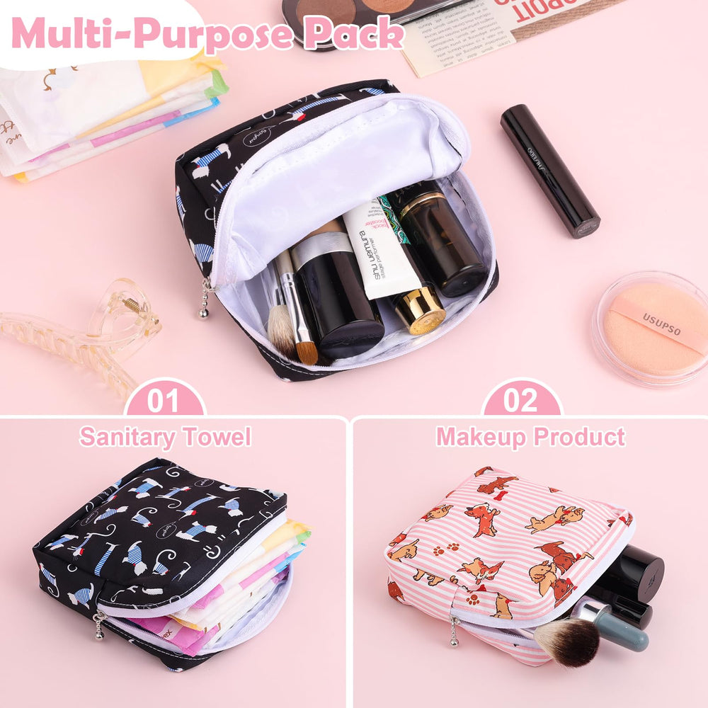 Interior pocket keeps tampons organized and clean inside the period bag.