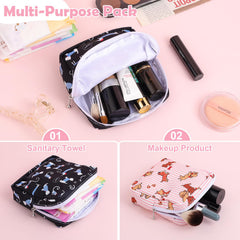 Interior pocket keeps tampons organized and clean inside the period bag.