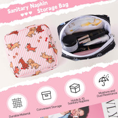 Multifunctional zipper pouch stores cosmetics, jewelry, and small essentials with pads.