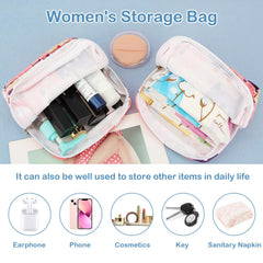 Desing Wish compact-size period pouch stores pads neatly in bags.
