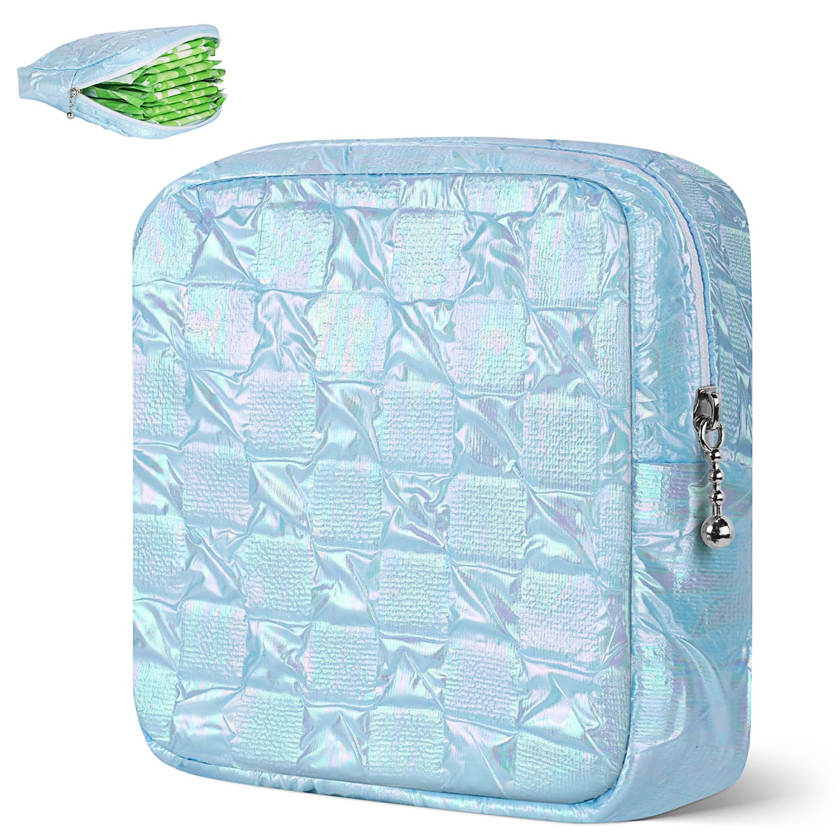 Desing Wish period bag with inner pocket keeps tampons organized and discreet.