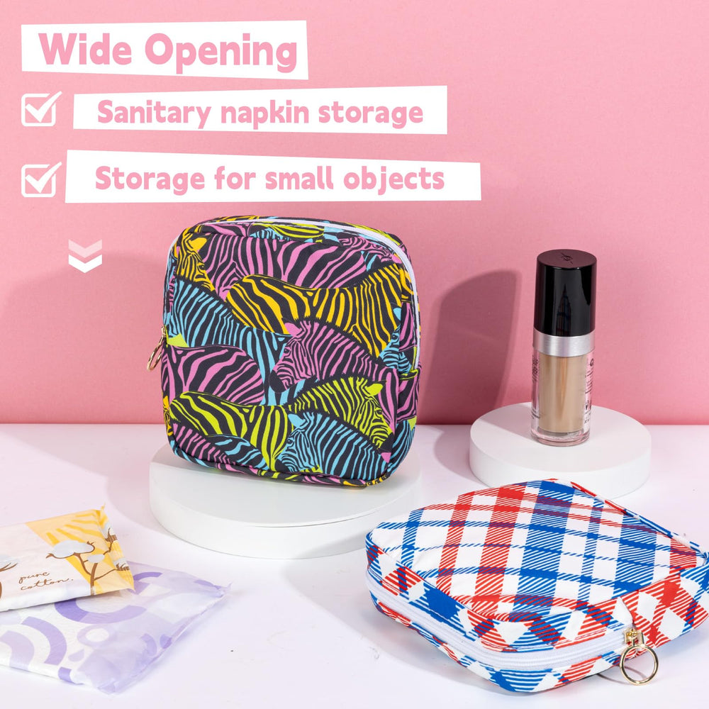 Desing Wish period bag pouch multi-use design suitable for pads, makeup, and small items.