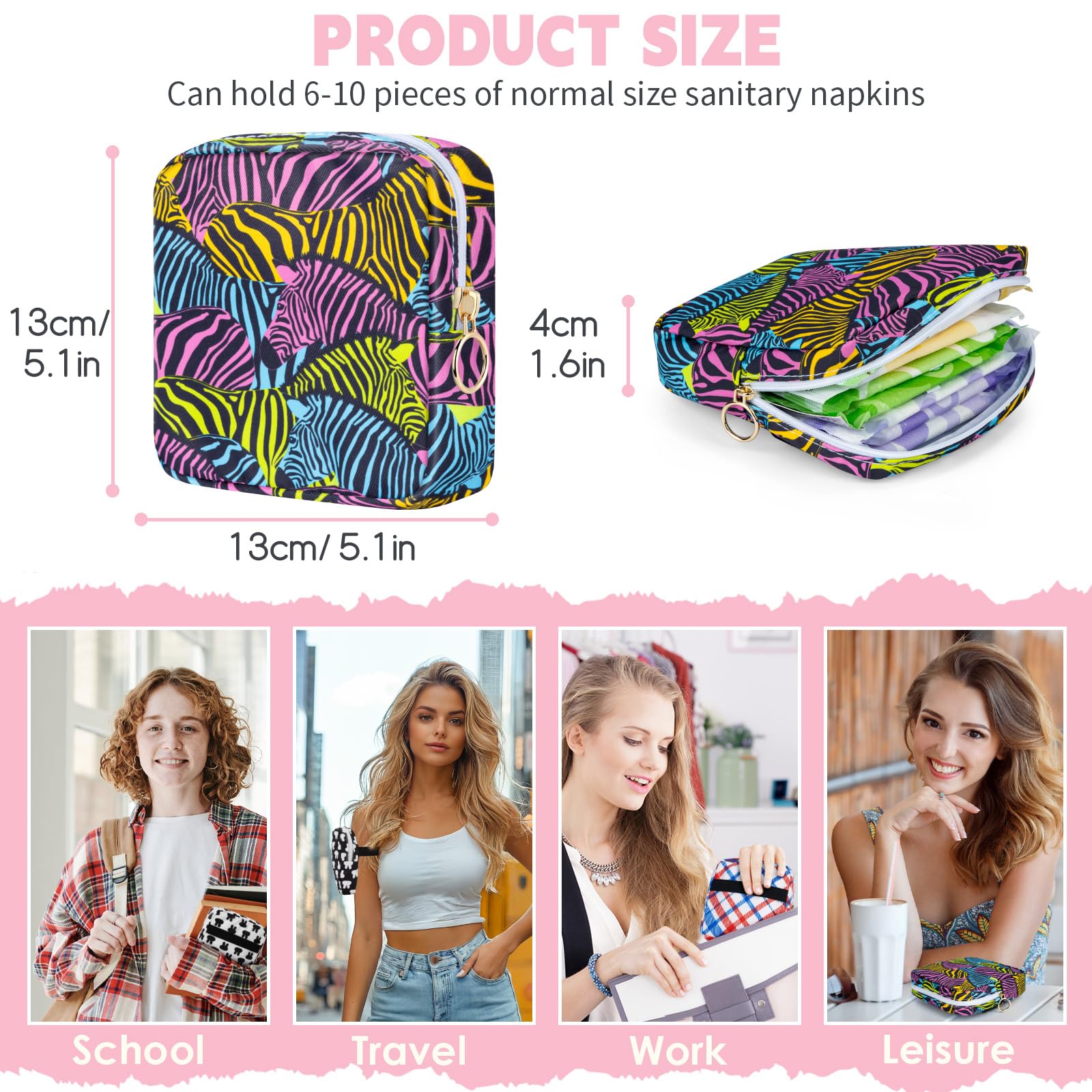 Desing Wish period bag pouch open main compartment demonstrates organized storage on the go.