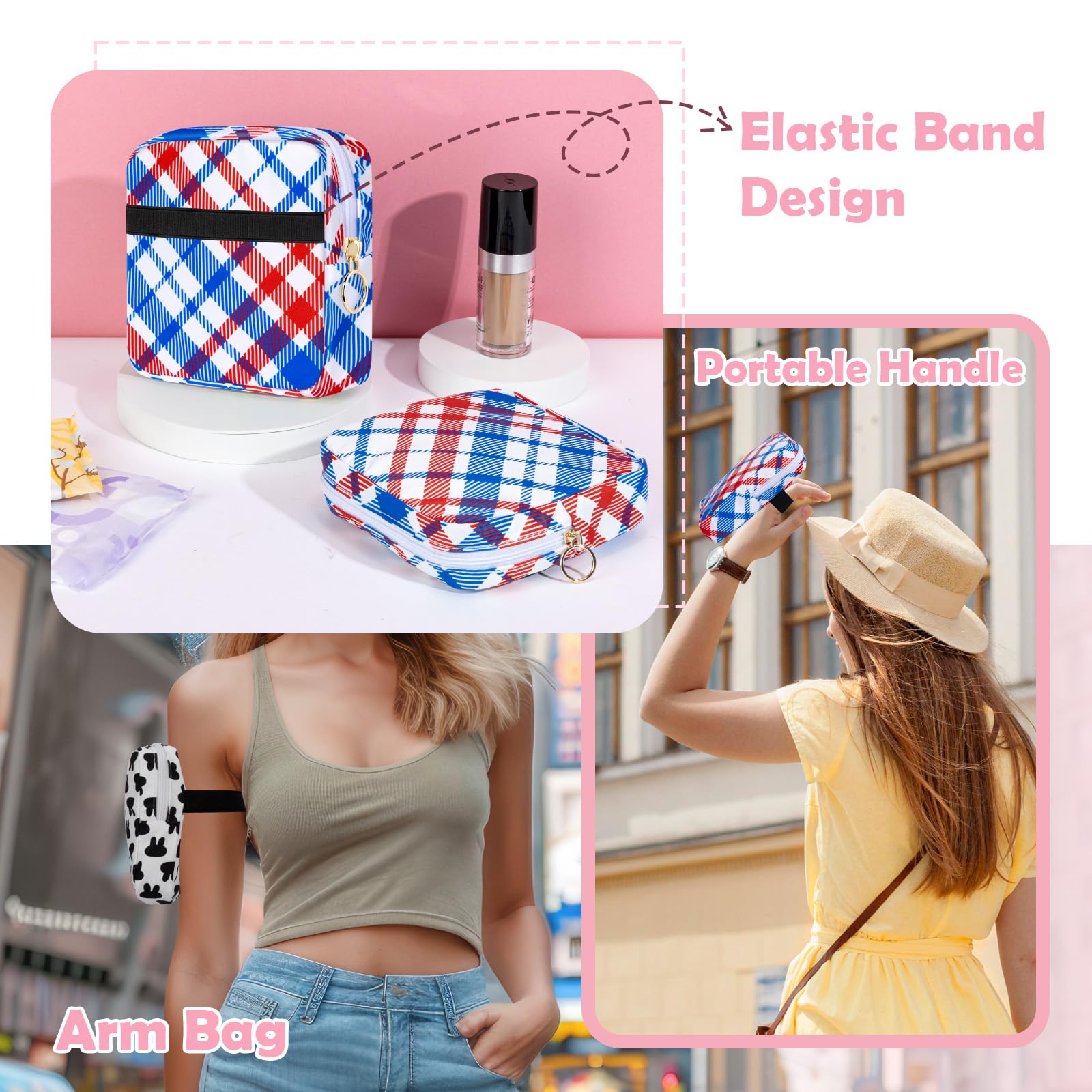 Desing Wish period bag pouch side pocket highlights separate tampon holder for quick access.