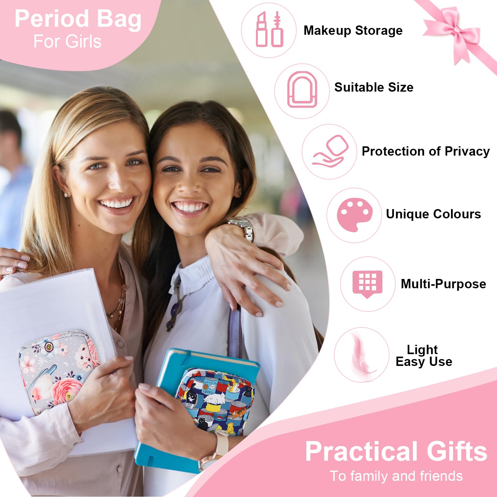 Desing Wish period bag soft cloth material feels gentle against skin and bags.