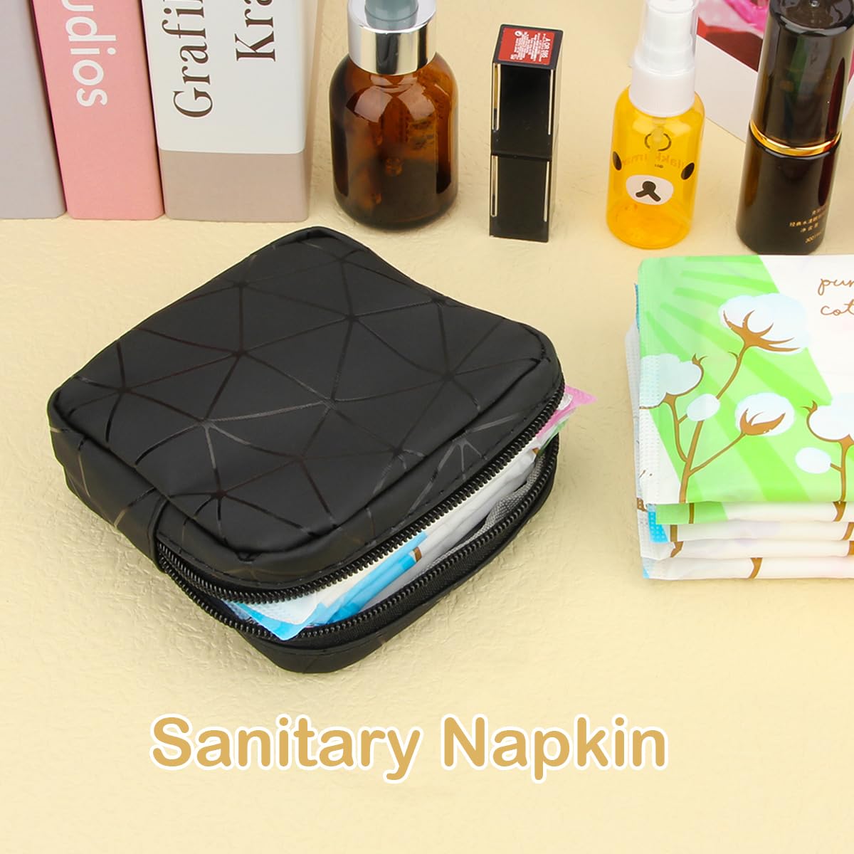 Desing Wish storage bag dual-compartment layout helps organize pads and small essentials