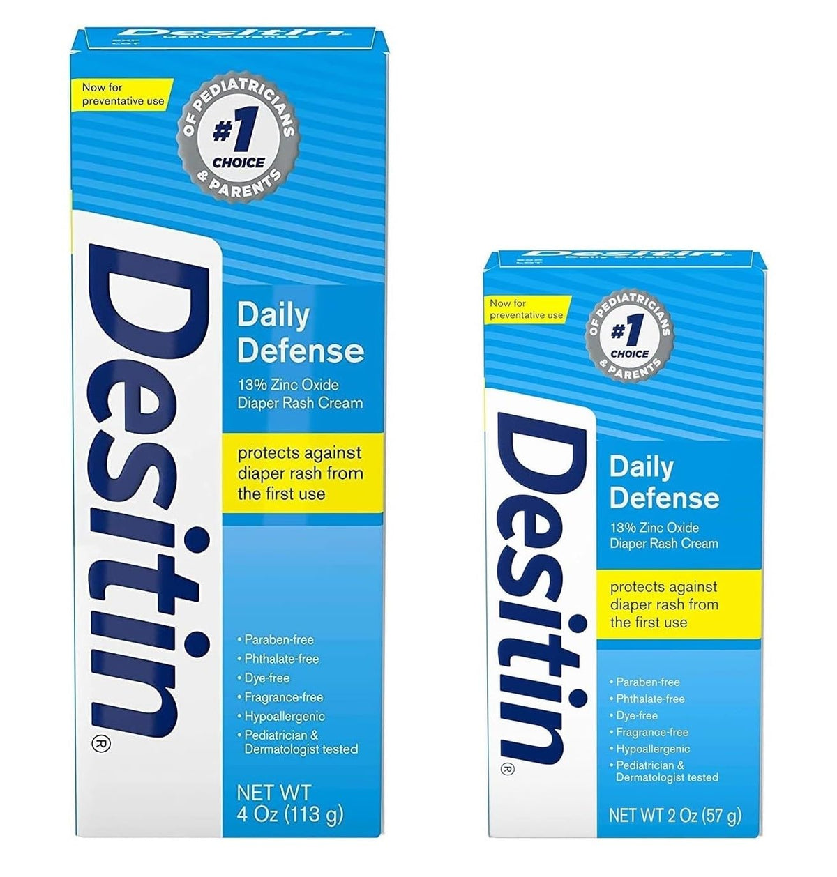 Desitin Daily Defense 4oz cream tube for diaper rash relief