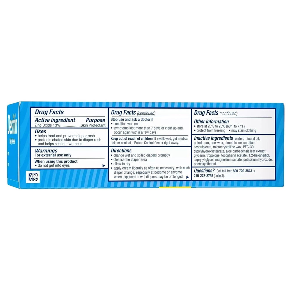 Desitin Daily Defense zinc oxide label with 13% formula