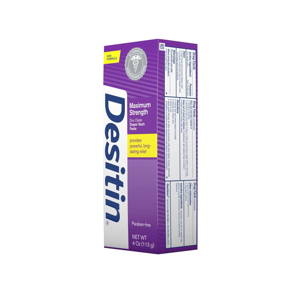 Desitin moisturizes with emollients for skin suppleness