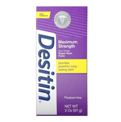 Desitin max-strength diaper rash paste 1oz travel-size for daily use on the go