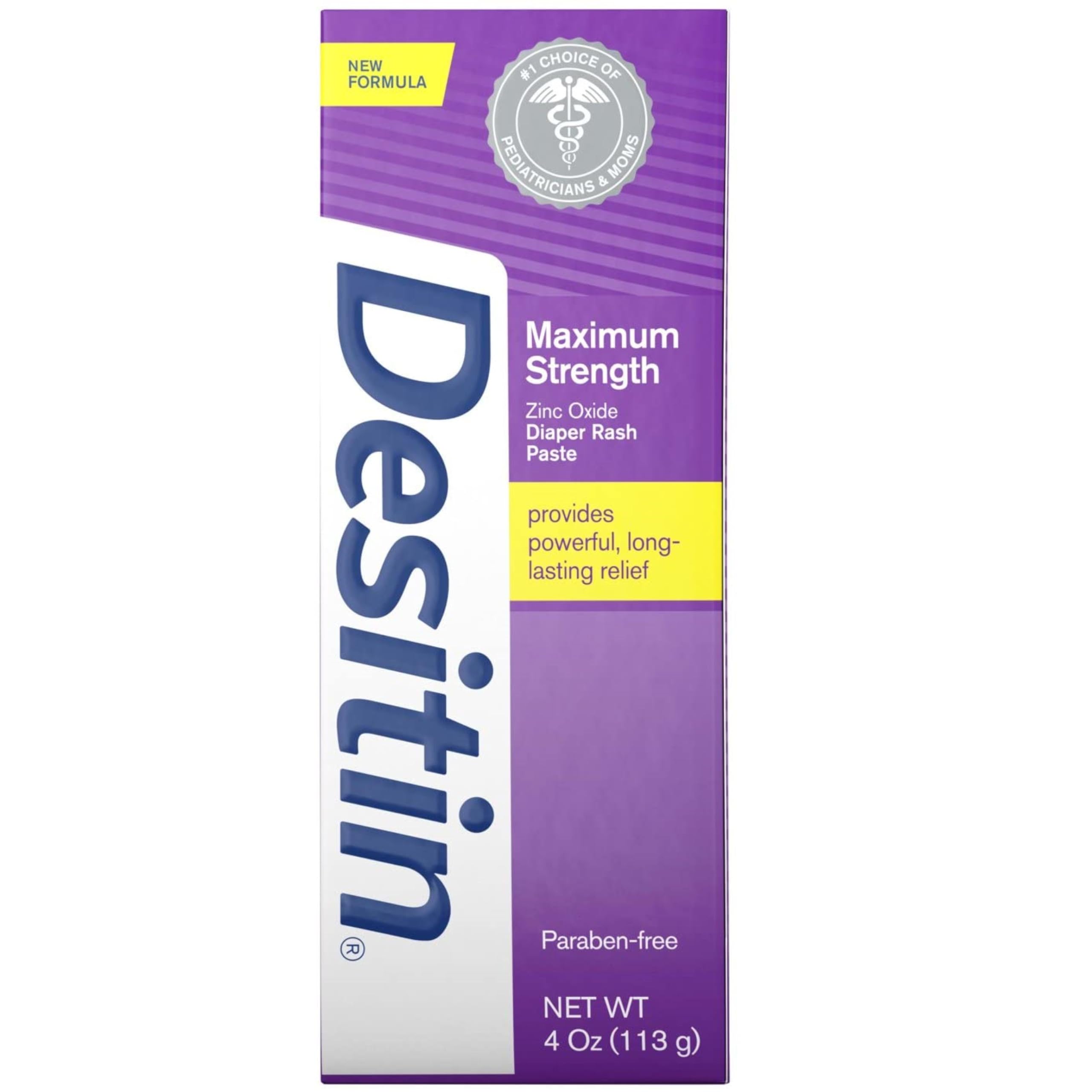 Desitin maximum-strength diaper rash paste tube in a six-pack for reliable use.