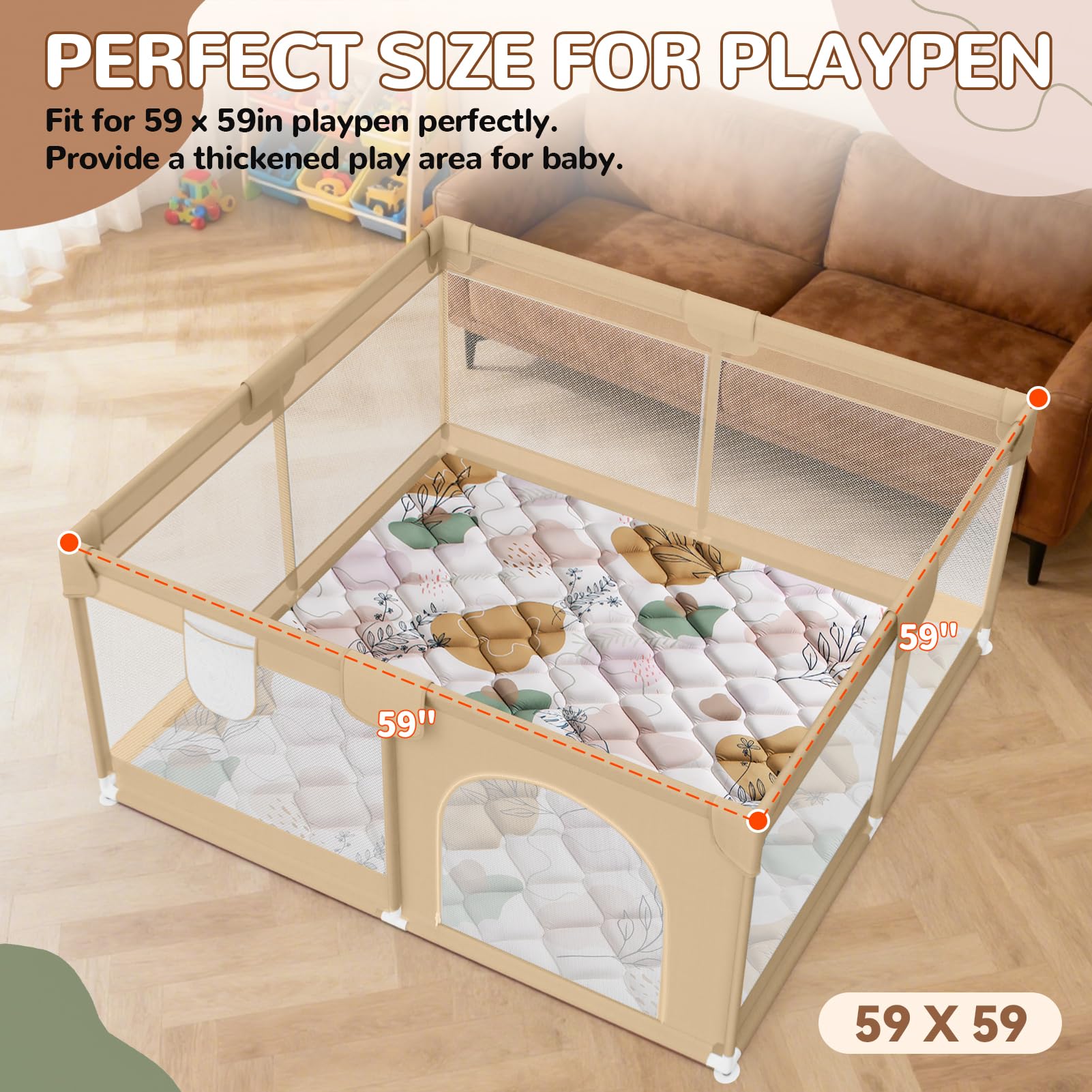 DESSPORTS boho design padding adds visual stimulation and cozy play area.