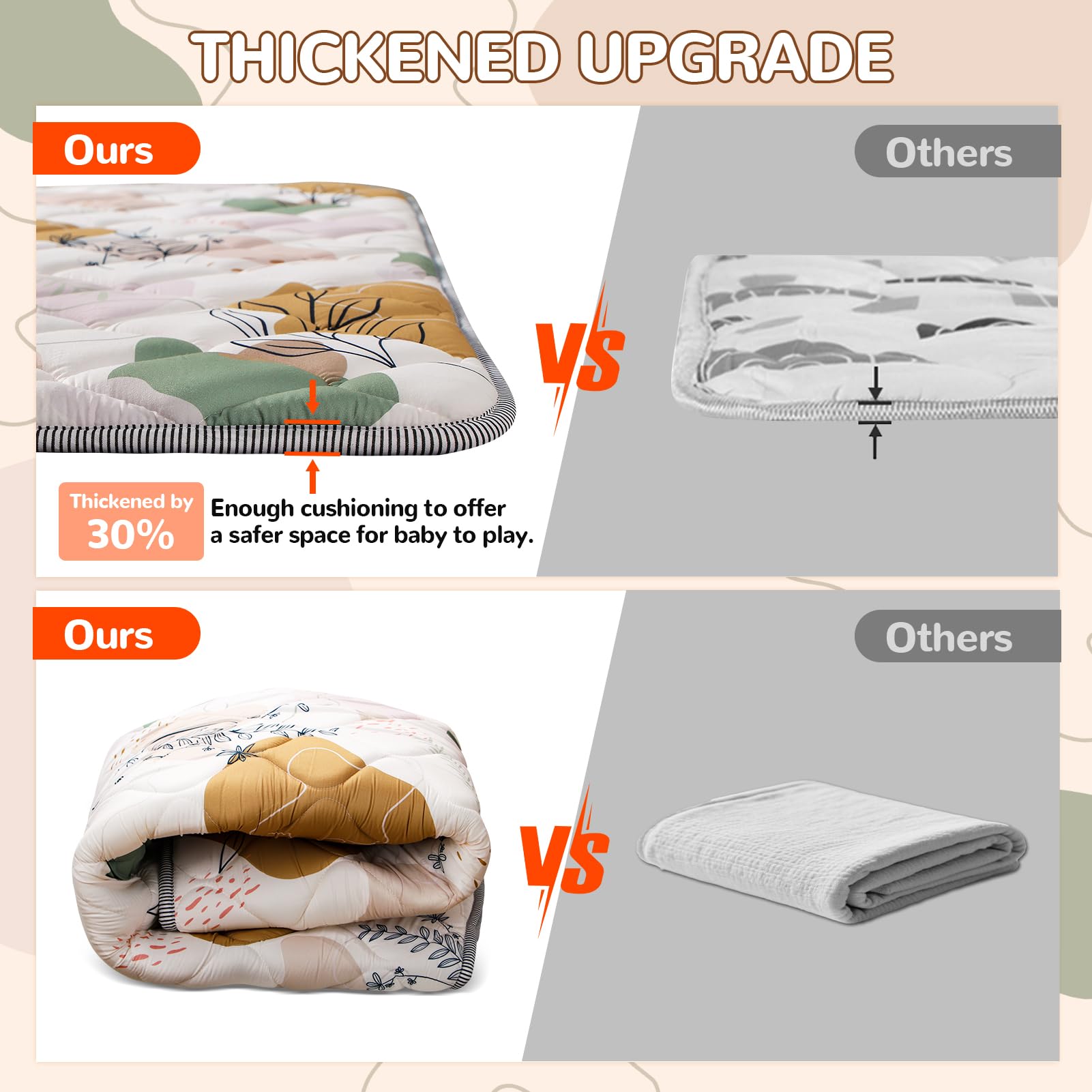 Dessports machine washable surface for easy cleanup after messy play.