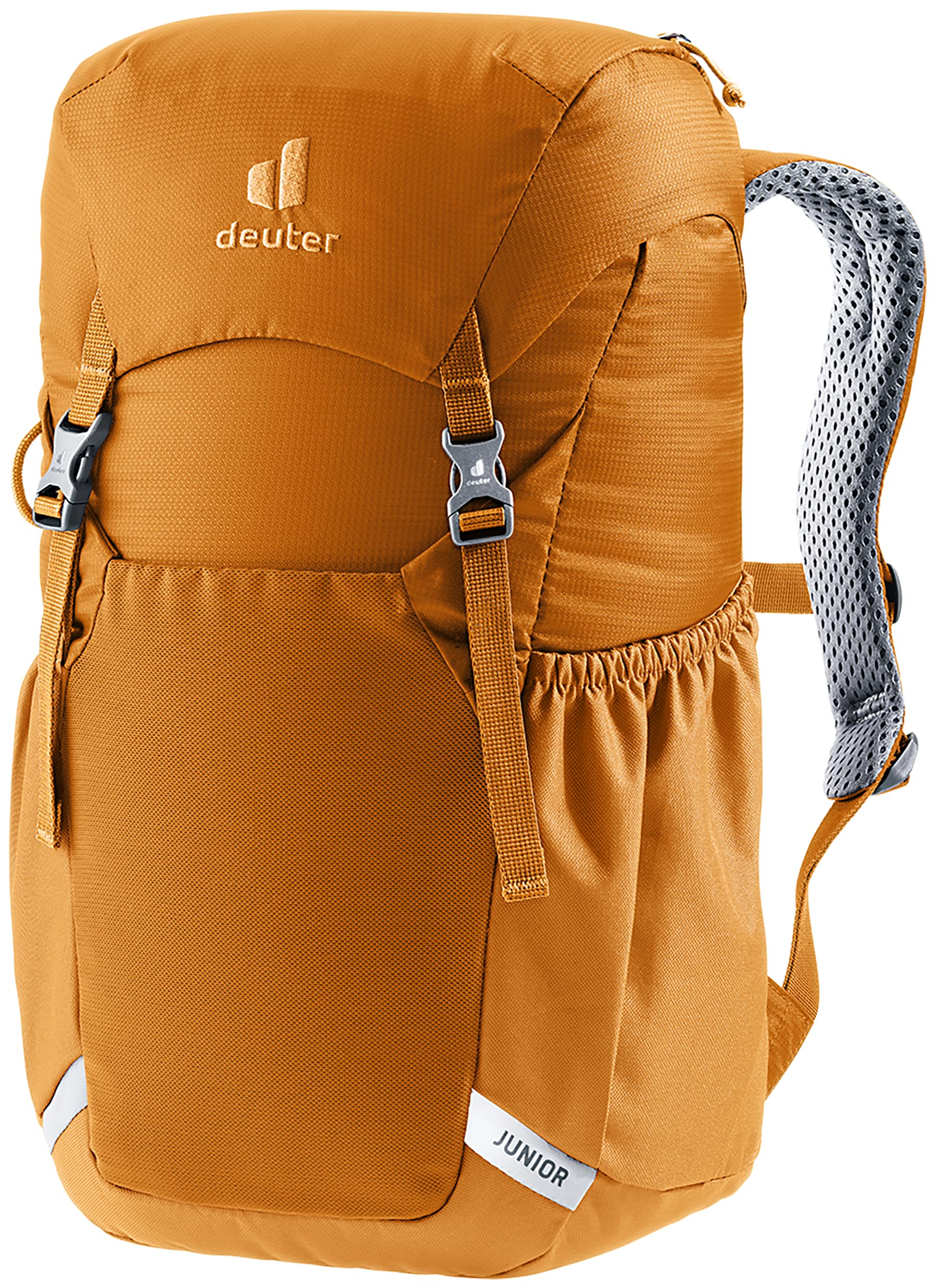 Deuter Junior 18L kids backpack with Airstripes back system for breathable, comfortable hikes.